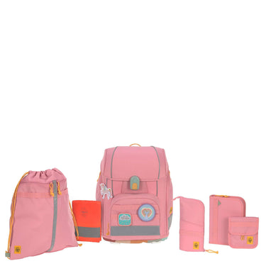 Lässig School Set Boxy Unique - Schulranzen Set 7tlg. (Pink) - Markenkoffer