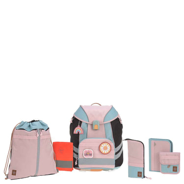 Lässig School Set Flexy Unique - Schulranzen Set 7tlg. (Rose/Blue/Black) - Markenkoffer