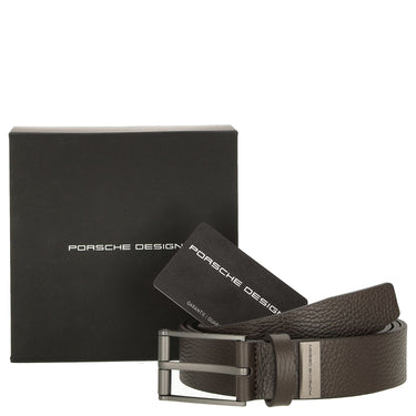 Porsche Design Grain - Gürtel 35 mm (dark brown, 105) - Markenkoffer