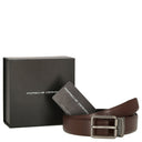 Porsche Design Soft Grain - Wende - Gürtel 35 mm (dark brown, 120) - Markenkoffer
