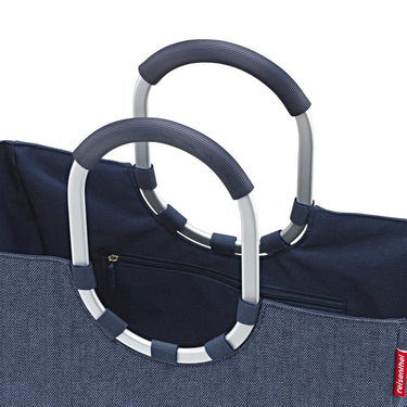 reisenthel shopping loopshopper L - Einkaufstasche mit Bügel 46 cm (herringbone dark blue) - Markenkoffer