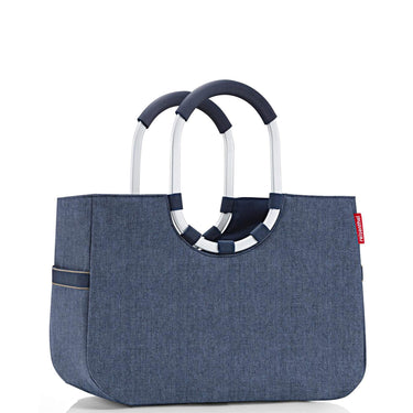 reisenthel shopping loopshopper L - Einkaufstasche mit Bügel 46 cm (herringbone dark blue) - Markenkoffer