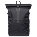 Sandqvist Icon Rolltop - Rucksack L 16" 65 cm erw. (black/ black with black leather) - Markenkoffer