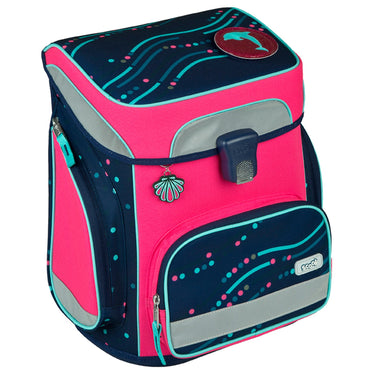 Scooli EasyFit Glow DIN - Schulranzen Set 5tlg. (Dotty Dolphin) - Markenkoffer