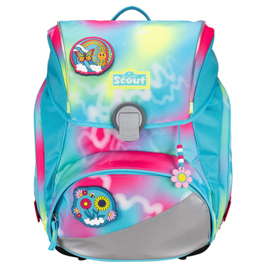 Scout Alpha Exklusiv Safety Light - Schulranzen Set 5tlg. (Happy Rainbow) - Markenkoffer