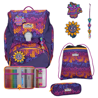 Scout Alpha Exklusiv Superflash - Schulranzen Set 4tlg. (Fantasy) - Markenkoffer