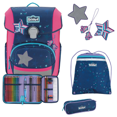 Scout Neo DIN - Schulranzen Set 4tlg. (Pretty Star) - Markenkoffer