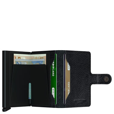 Secrid Vegetable Tanned Miniwallet - Geldbörse RFID 6.5 cm (black - black) - Markenkoffer
