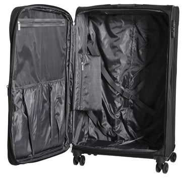 Skyline Orlando - 4 - Rollen - Trolley Set L erw./M. erw./S + Boarding Bag + Beautycase 5tlg. (schwarz) - Markenkoffer
