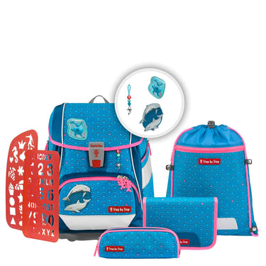 Step by Step 2in1 Plus - Schulranzen Set 6tlg. (Dolphin Pippa) - Markenkoffer