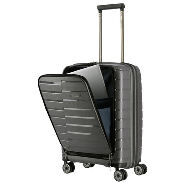 Travelite Air Base - 4 - Rollen - Kabinentrolley mit Vortasche S 55 cm (anthracite) - Markenkoffer