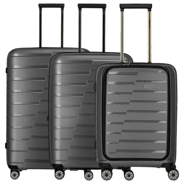 Travelite Air Base - 4 - Rollen - Trolley Set 3tlg. L/M/S Vortasche (anthracite) - Markenkoffer