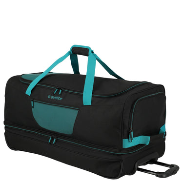Travelite Basics - Rollenreisetasche 98/119L 70 cm erw. (schwarz/petrol) - Markenkoffer