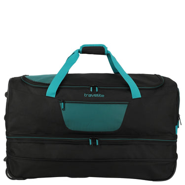 Travelite Basics - Rollenreisetasche 98/119L 70 cm erw. (schwarz/petrol) - Markenkoffer