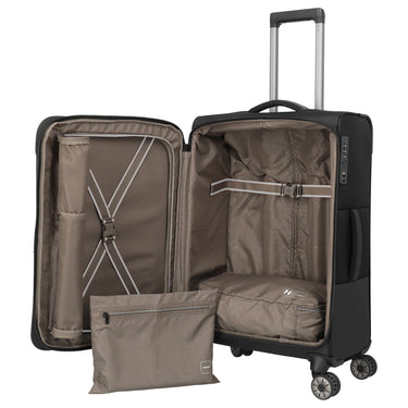 Travelite Crosslite - 4 - Rollen - Trolley M 66 cm erw. (black) - Markenkoffer