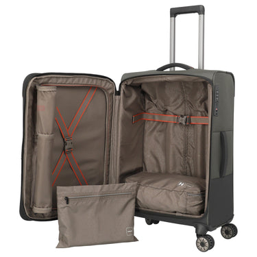 Travelite Crosslite - 4 - Rollen - Trolley M 66 cm erw. (oliv) - Markenkoffer