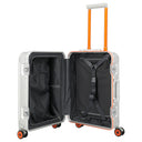 Travelite Next 75 Jahre Jubiläums - Edition - 4 - Rollen - Kabinentrolley S 55 cm (silber - orange) - Markenkoffer