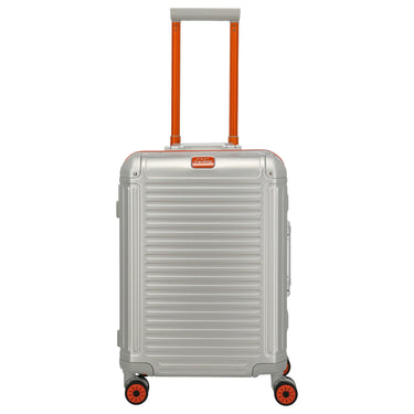 Travelite Next 75 Jahre Jubiläums - Edition - 4 - Rollen - Kabinentrolley S 55 cm (silber - orange) - Markenkoffer