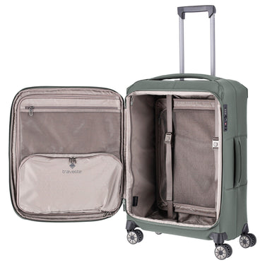 Travelite Priima - 4 - Rollen - Trolley M 68 cm erw. (olive) - Markenkoffer