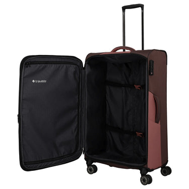 Travelite Viia - 4 - Rollen - Trolley L 77 cm erw. (Frühlingsrose) - Markenkoffer