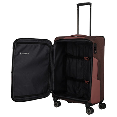 Travelite Viia - 4 - Rollen - Trolley M 67 cm erw. (Frühlingsrose) - Markenkoffer