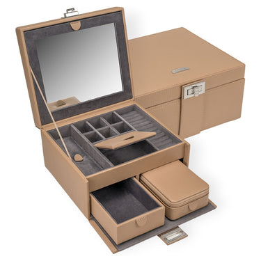 Windrose Marvella - Schmuckkoffer mit Reiseetui 21.5 cm (camel) - Ansicht 4