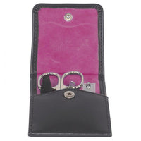 Windrose Merino Moda - Maniküre Set 11 cm (schwarz, innen pink) - Markenkoffer